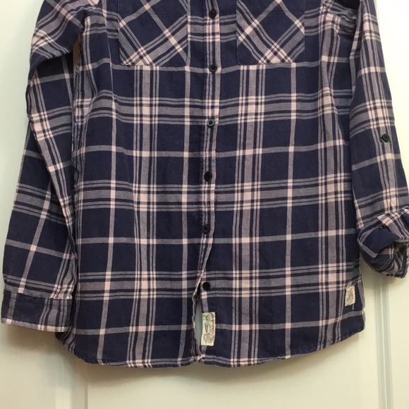 Silver Jeans Purple & Pink Plaid Shirt - Picture 2 of 7